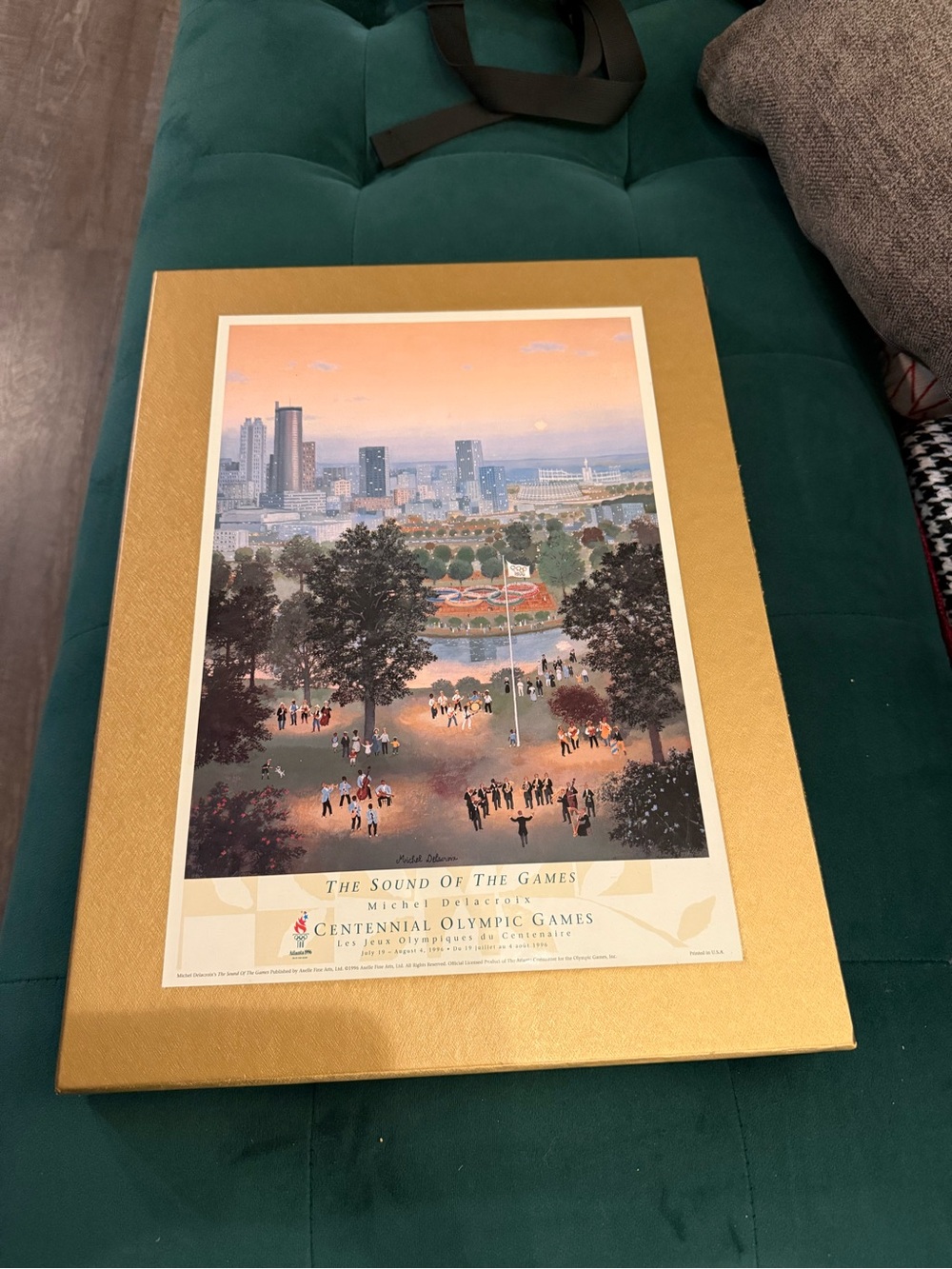 Framed Centennial Olympic Games Print in Gold Mat